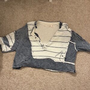 We The Free Blue and White Striped Women’s Top